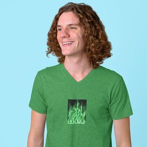 🌸 Flames V Neck Short Sleeve T- Shirt